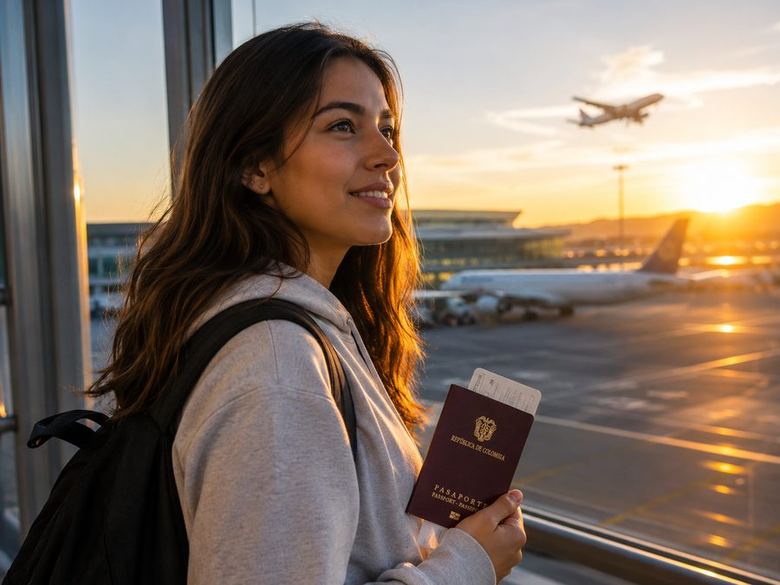 Joven recién egresada del colegio viajando a estudiar a Australia